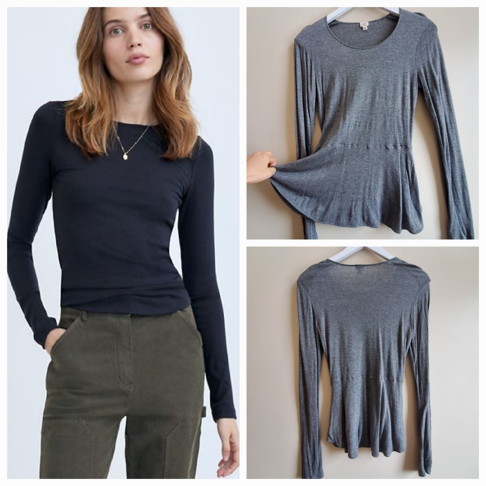 Wilfred Long Sleeve Top - Heather grey, small size